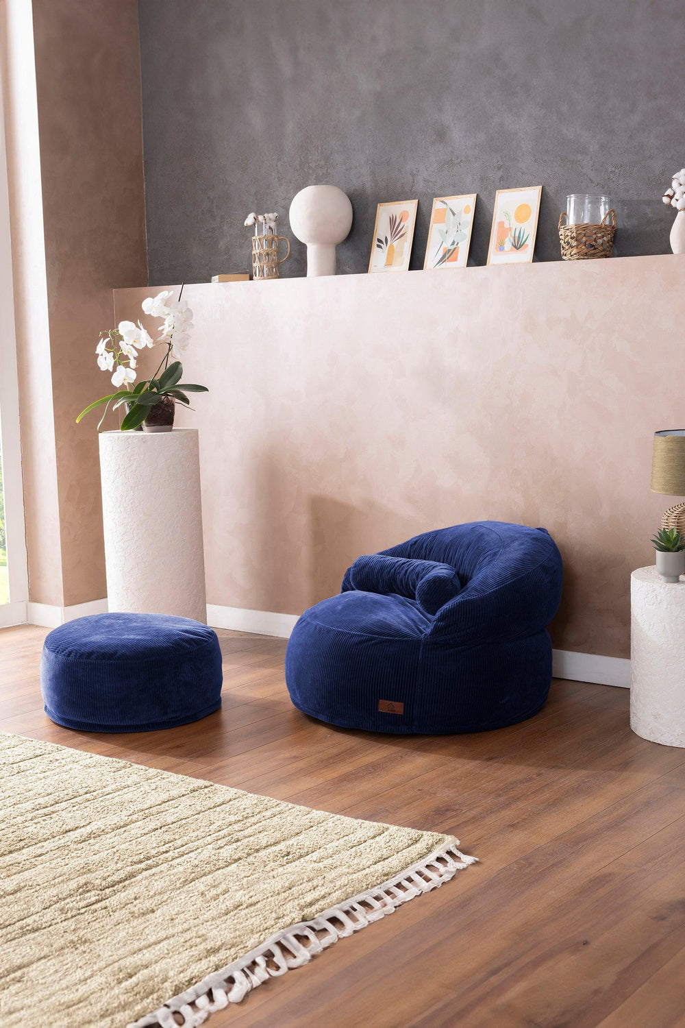 Pouf Lyzza Felix XL Bleu