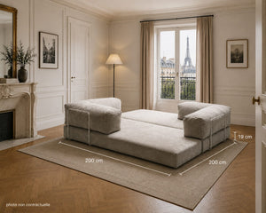Lyzza Smart canapé mode lit dimensions 200x200 cm