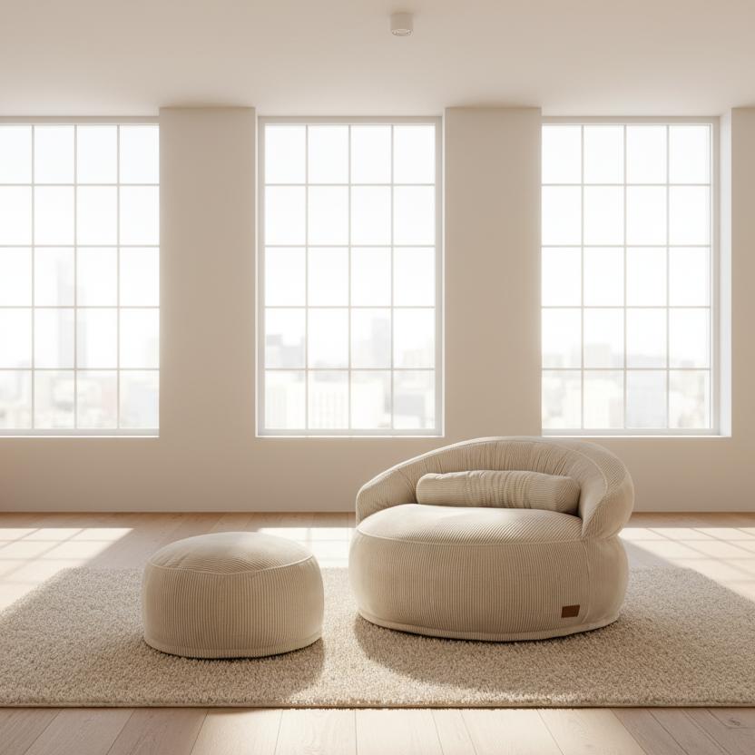 Pouf Lyzza Felix XL Ivoire