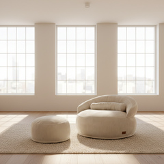 Pouf Lyzza Felix XL Ivoire