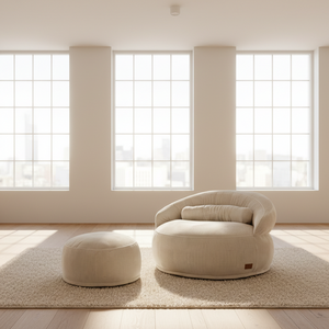 Pouf Lyzza Felix XL Ivoire