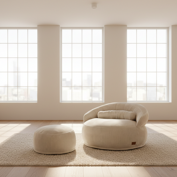 Pouf Lyzza Felix XL Ivoire
