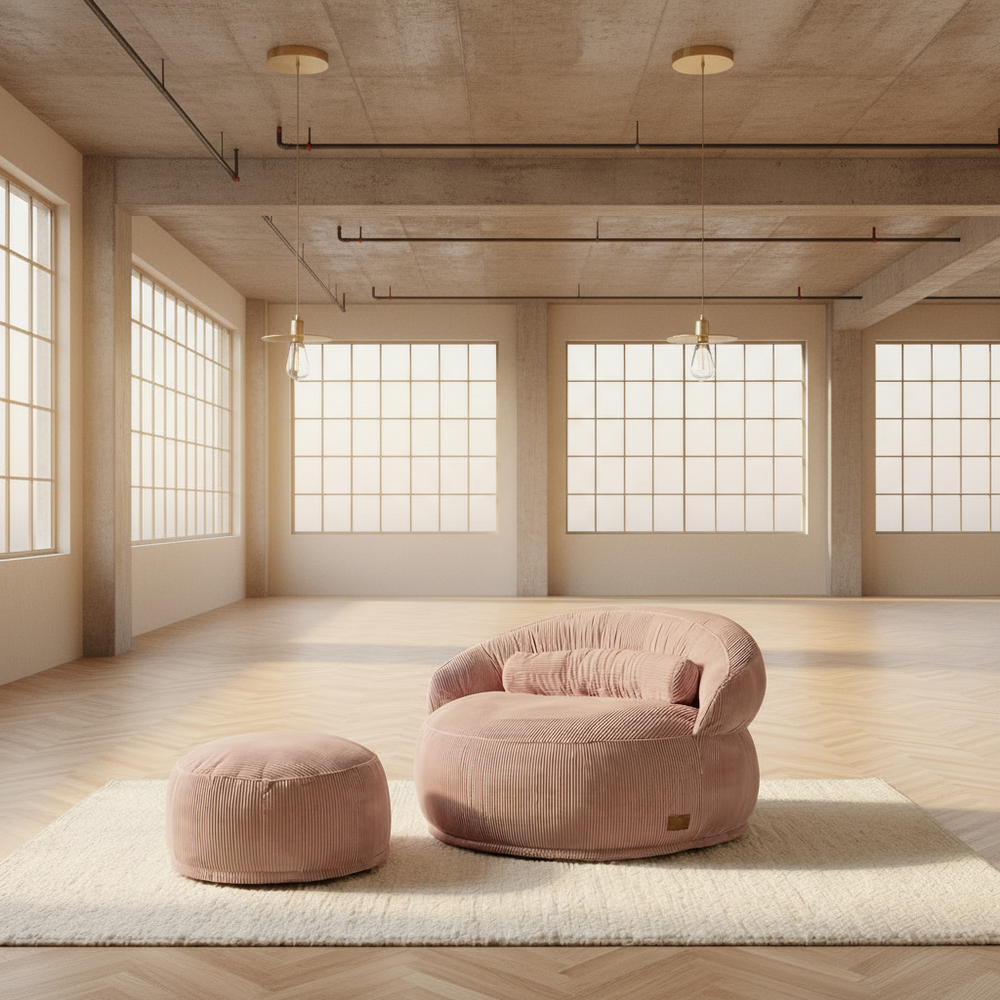 Pouf Lyzza Felix XL Rose Saumon