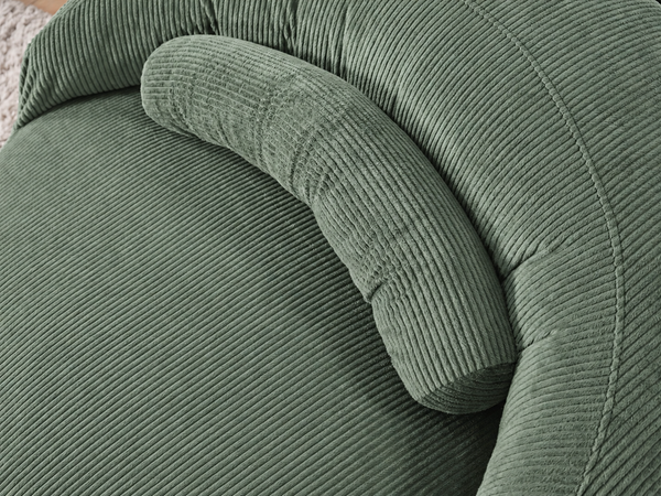 Pouf Lyzza Felix vert détail de l’assise et du coussin